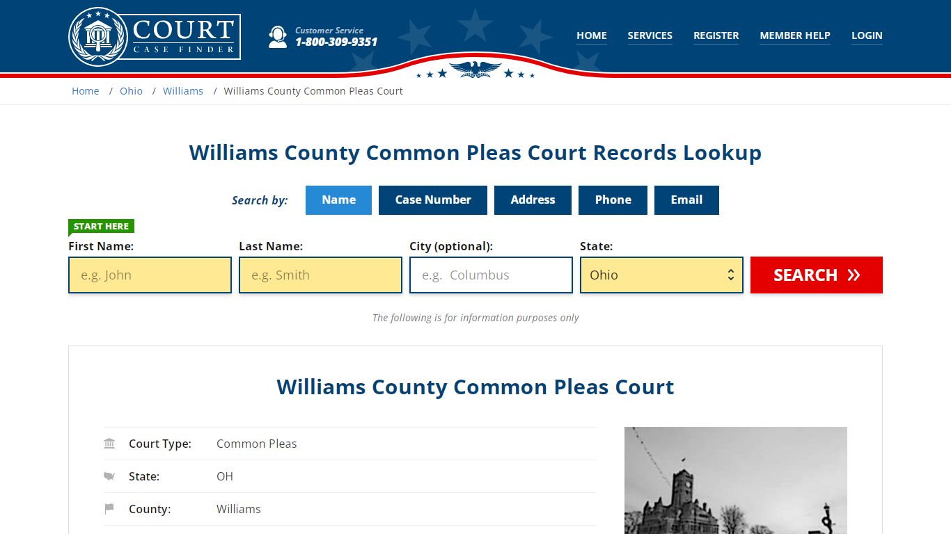 Williams County Common Pleas Court Records Lookup